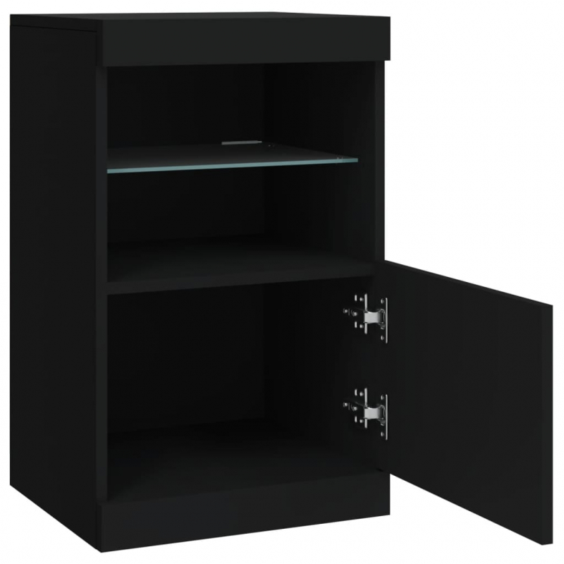 Sideboard mit LED-Leuchten Schwarz 41x37x67 cm
