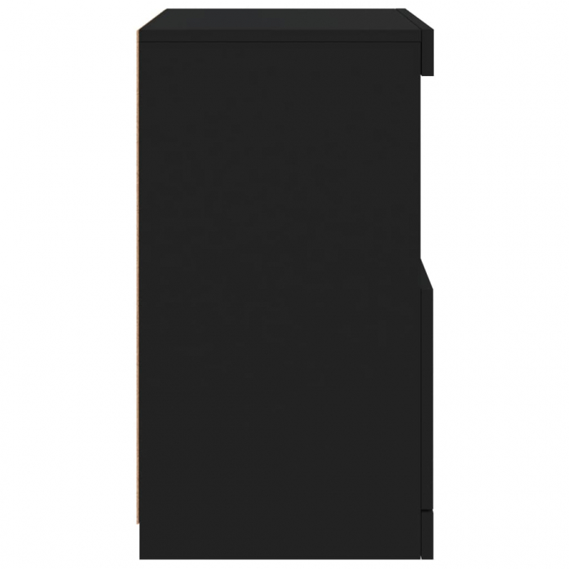 Sideboard mit LED-Leuchten Schwarz 41x37x67 cm