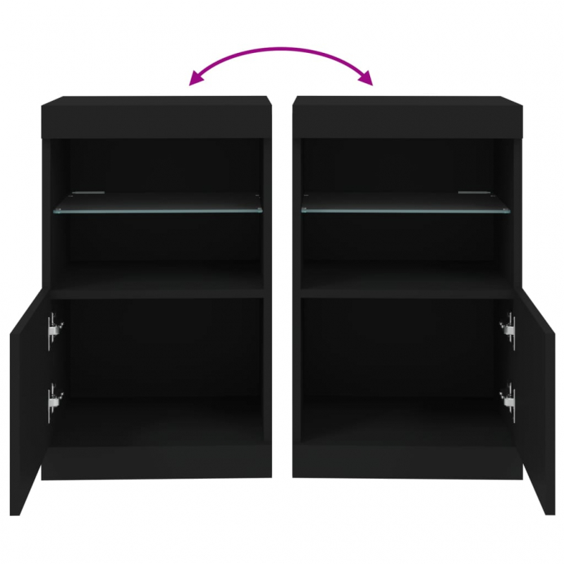 Sideboard mit LED-Leuchten Schwarz 41x37x67 cm