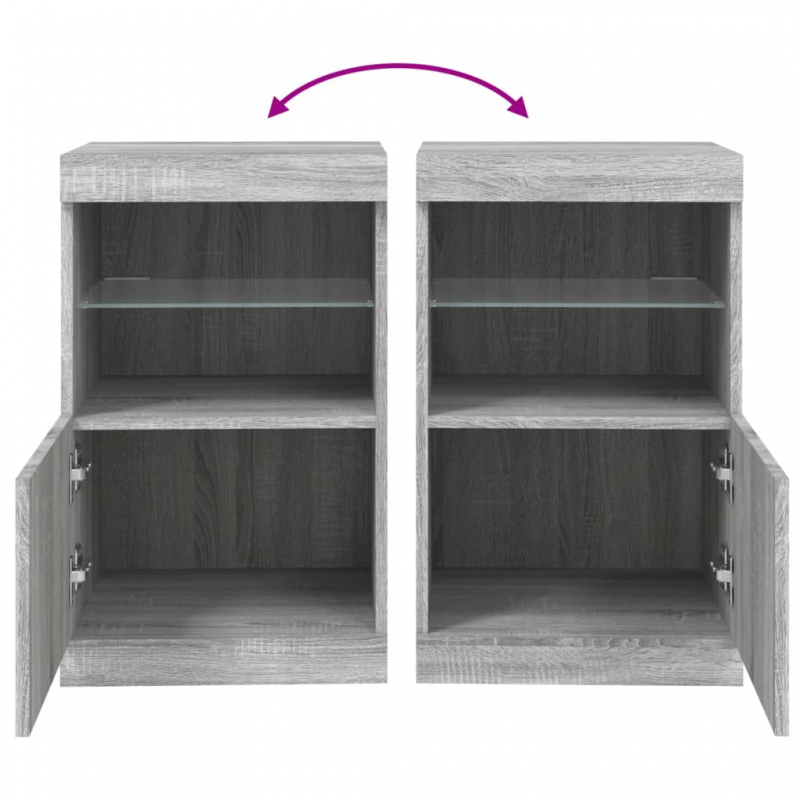 Sideboard mit LED-Leuchten Grau Sonoma 41x37x67 cm