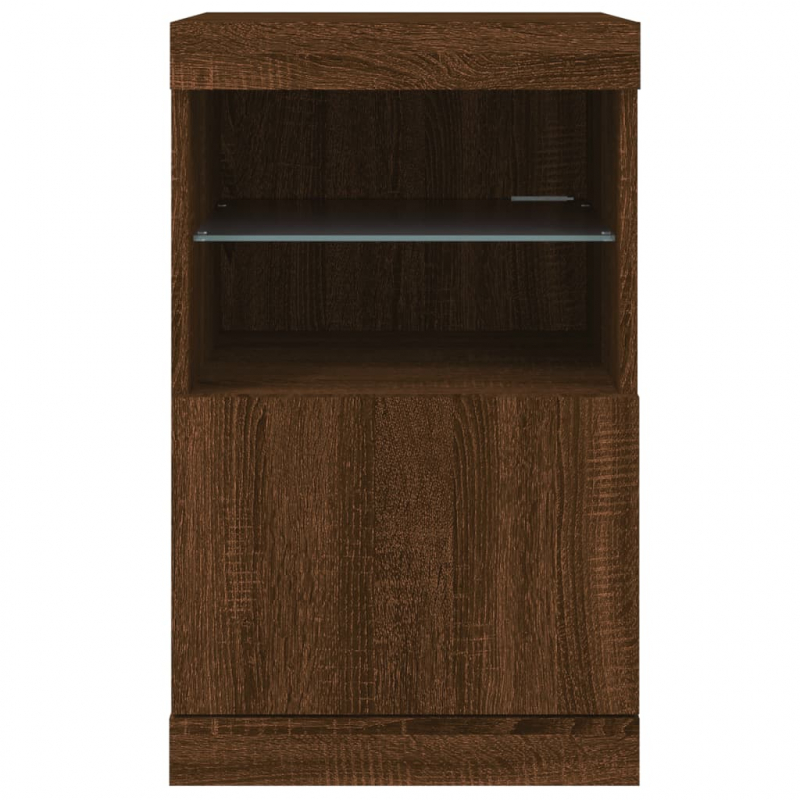 Sideboard mit LED-Leuchten Braun Eichen-Optik 41x37x67 cm