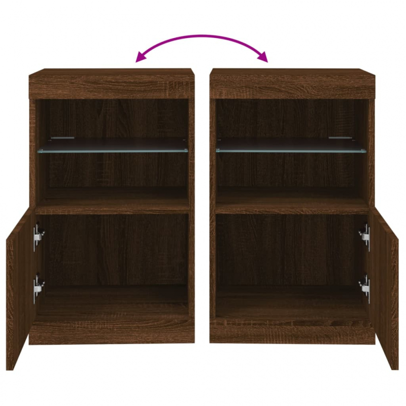 Sideboard mit LED-Leuchten Braun Eichen-Optik 41x37x67 cm