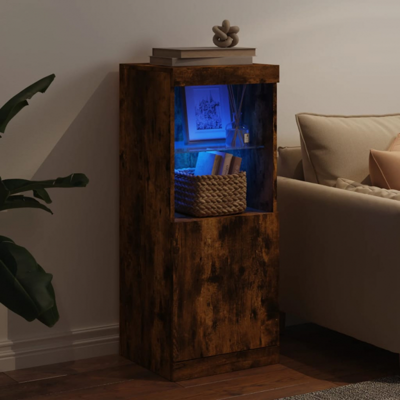 Sideboard mit LED-Leuchten Räuchereiche 41x37x100 cm