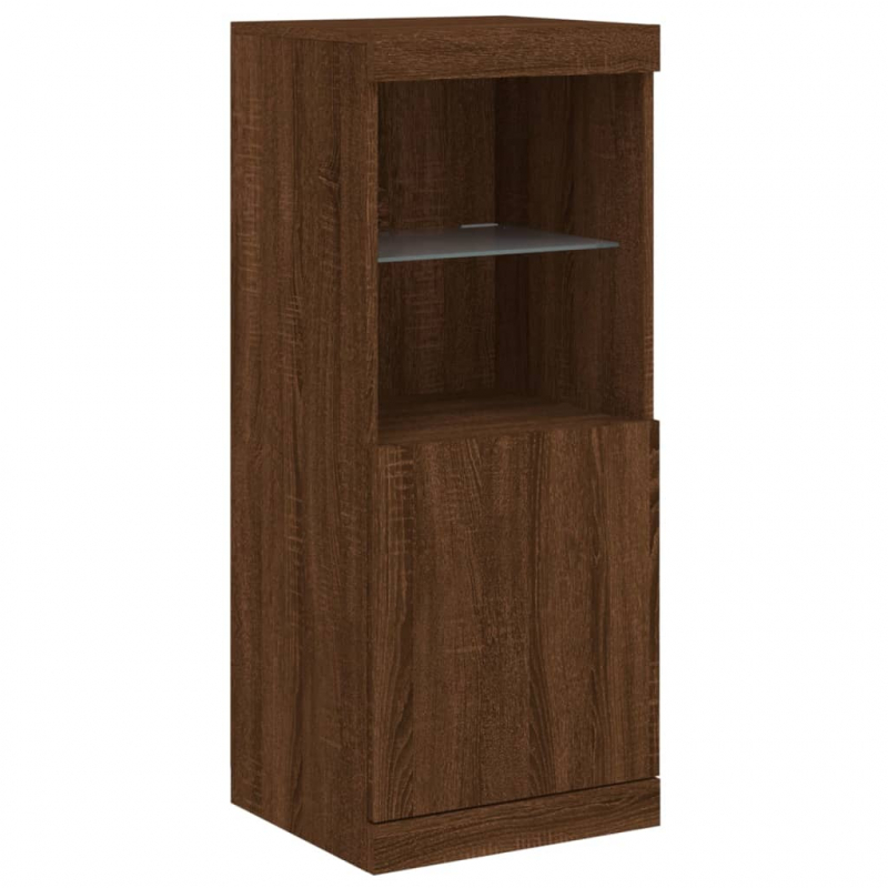 Sideboard mit LED-Leuchten Braun Eichen-Optik 41x37x100 cm
