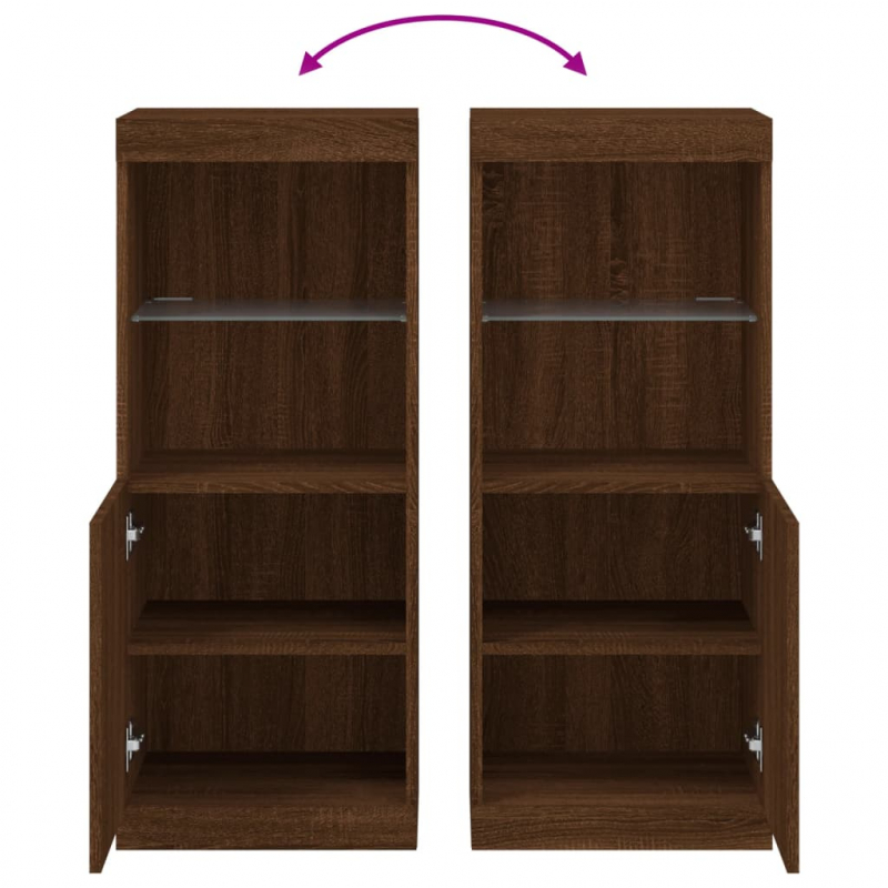 Sideboard mit LED-Leuchten Braun Eichen-Optik 41x37x100 cm