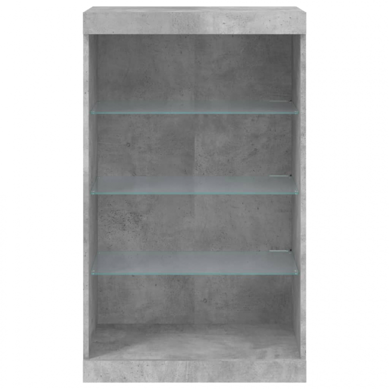 Sideboard mit LED-Leuchten Betongrau 60,5x37x100 cm