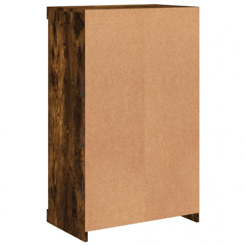 Sideboard mit LED-Leuchten Räuchereiche 60,5x37x100 cm