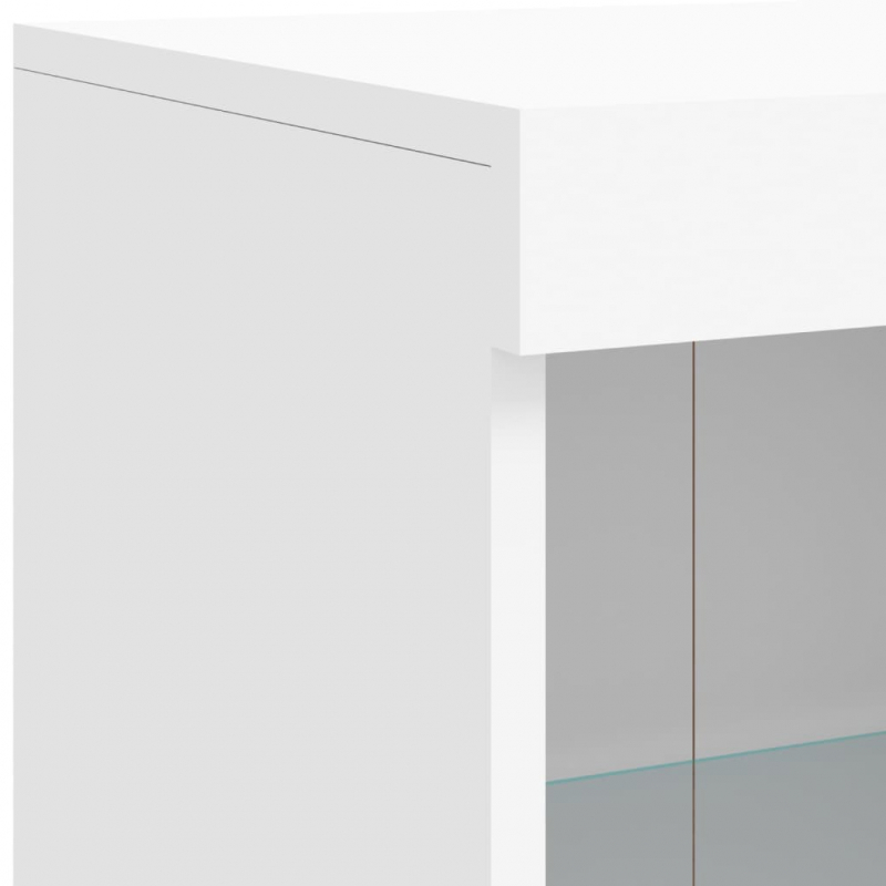 Sideboard mit LED-Leuchten Weiß 81x37x100 cm