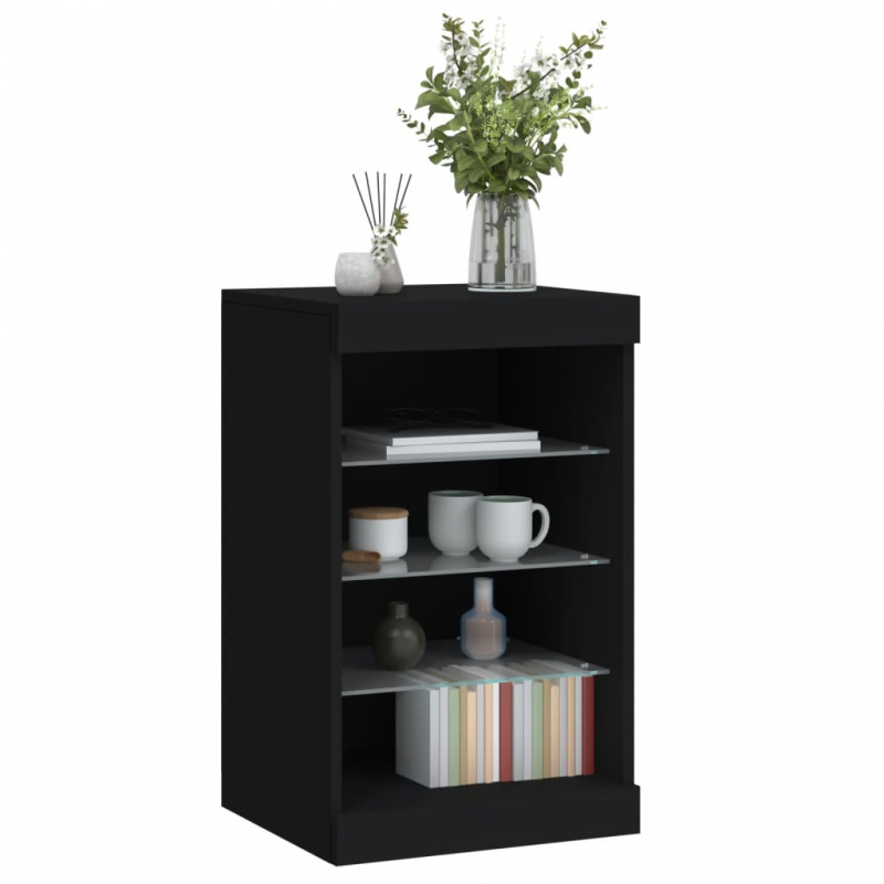 Sideboard mit LED-Leuchten Schwarz 41x37x67 cm