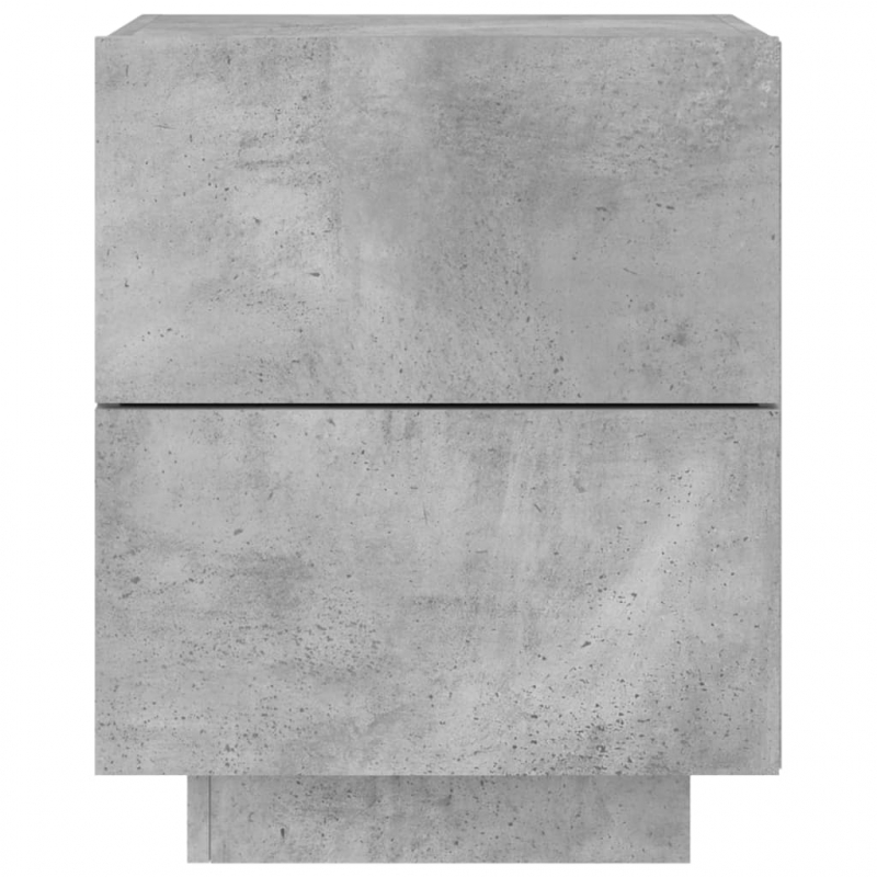Nachttische mit LED-Leuchten 2 Stk. Betongrau Holzwerkstoff