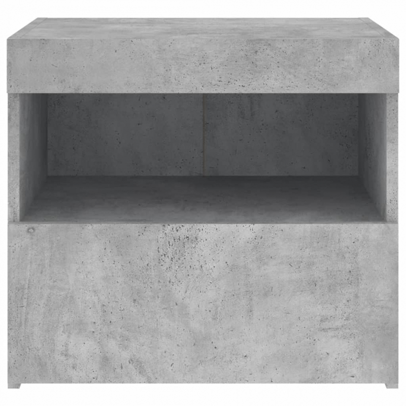 Nachttisch mit LED-Leuchten Betongrau 50x40x45 cm