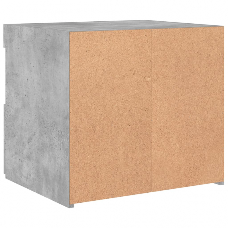 Nachttisch mit LED-Leuchten Betongrau 50x40x45 cm