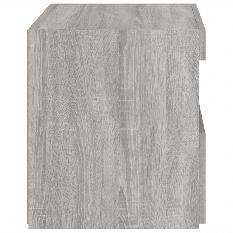 Nachttische mit LED-Leuchten 2 Stk. Grau Sonoma 50x40x45 cm