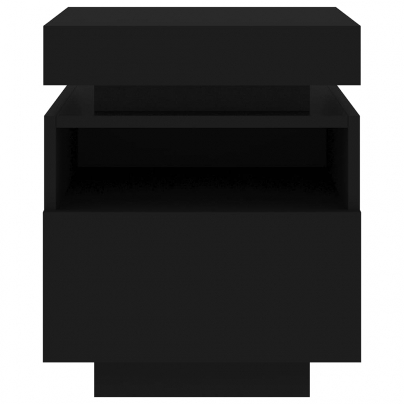 Nachttische mit LED-Leuchten 2 Stk. Schwarz 40x39x48,5 cm