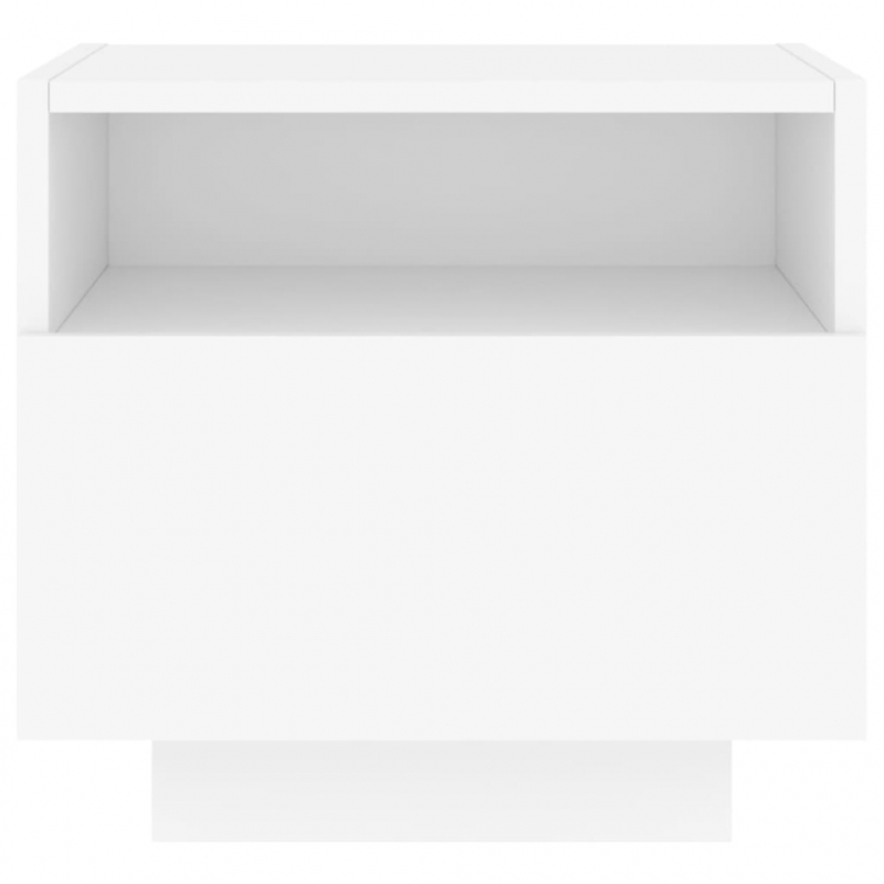 Nachttische mit LED-Leuchten 2 Stk. Weiß 40x39x37 cm