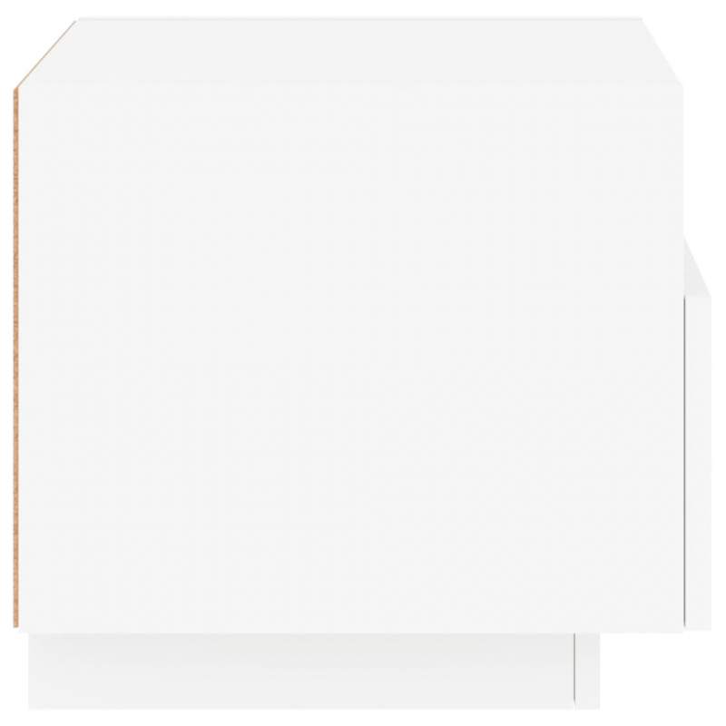 Nachttische mit LED-Leuchten 2 Stk. Weiß 40x39x37 cm