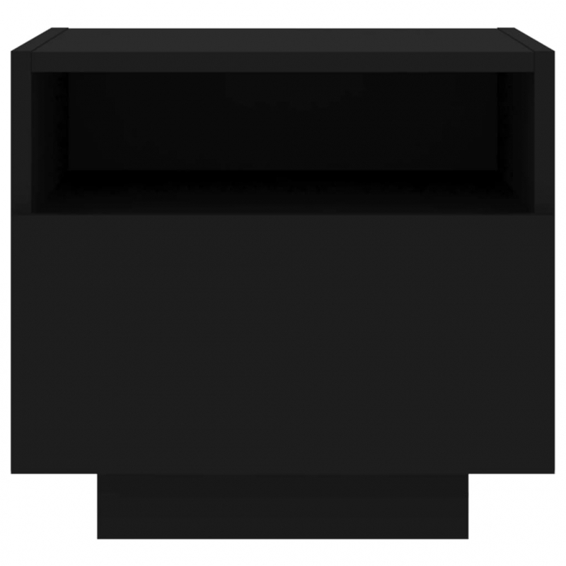 Nachttische mit LED-Leuchten 2 Stk. Schwarz 40x39x37 cm