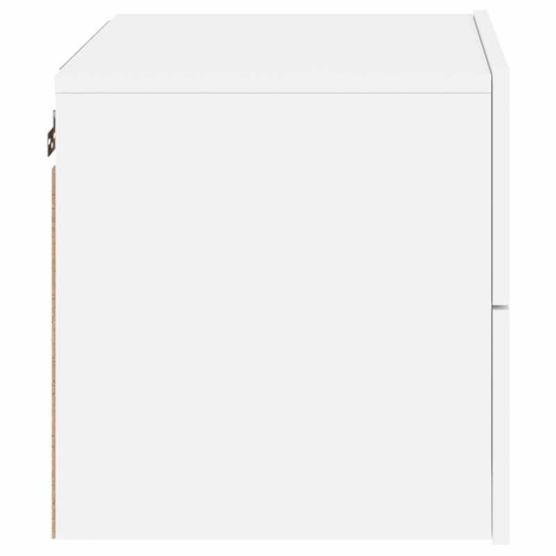 Wand-Nachttische mit LED-Leuchten 2 Stk. Weiß