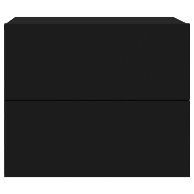 Wand-Nachttische mit LED-Leuchten 2 Stk. Schwarz