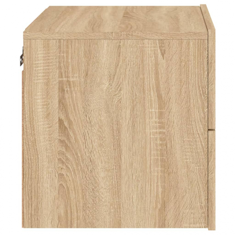 Wand-Nachttische mit LED-Leuchten 2 Stk. Sonoma-Eiche