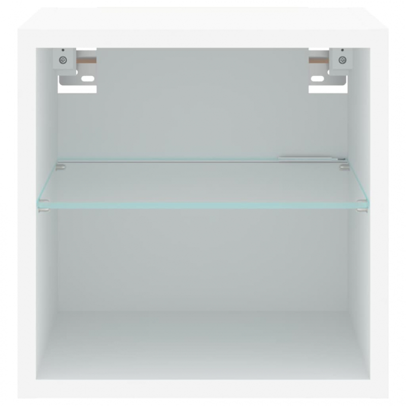 TV-Wandschrank mit LED-Leuchten Weiß 30x28,5x30 cm