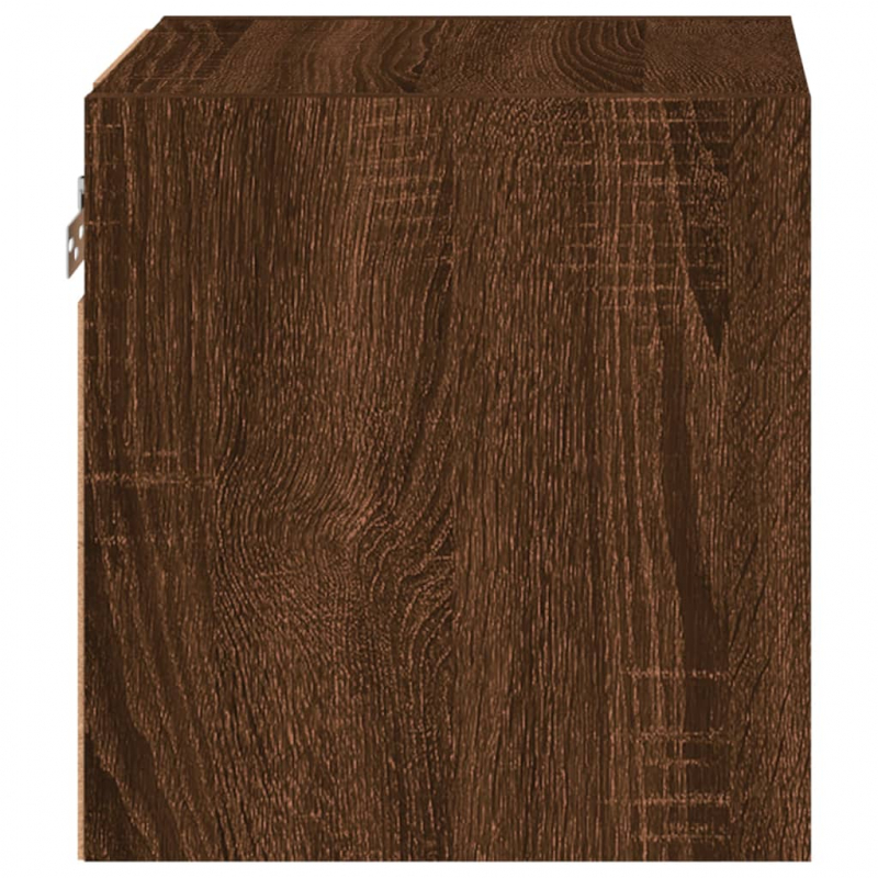 TV-Wandschrank mit LED-Leuchten Braun Eichen-Optik 30x28,5x30cm