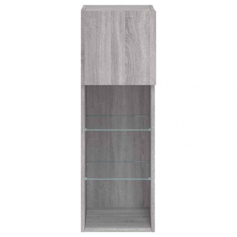 TV-Schrank mit LED-Leuchten Grau Sonoma 30,5x30x90 cm