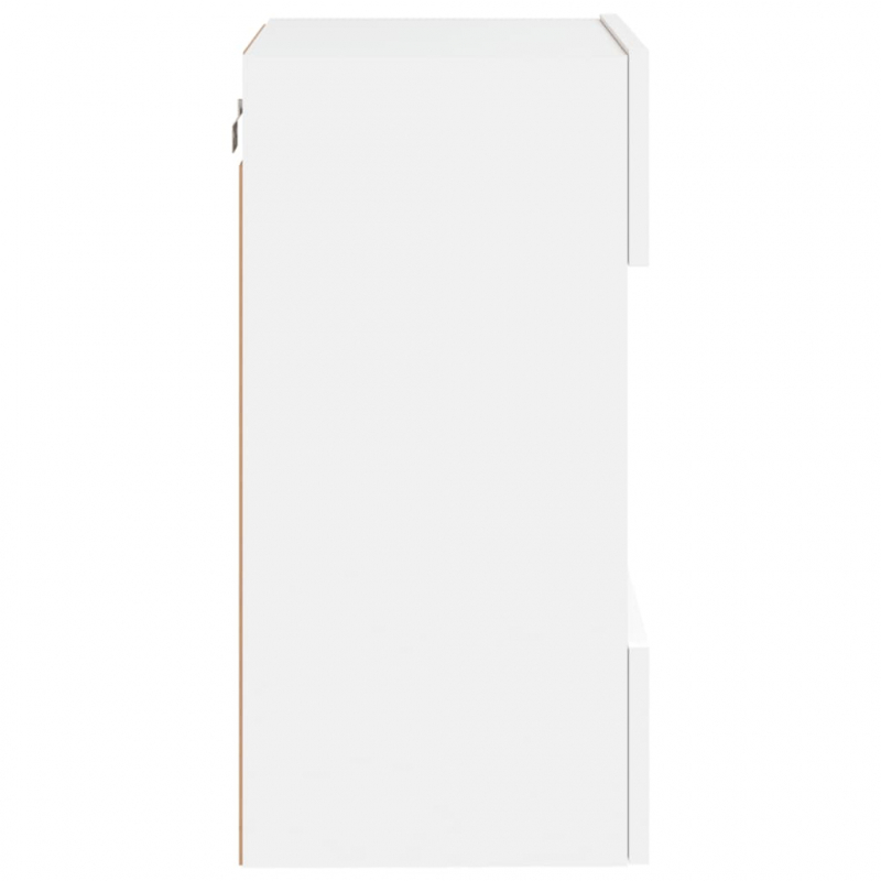 TV-Wandschränke mit LED-Leuchten 2 Stk. Weiß 40x30x60,5 cm