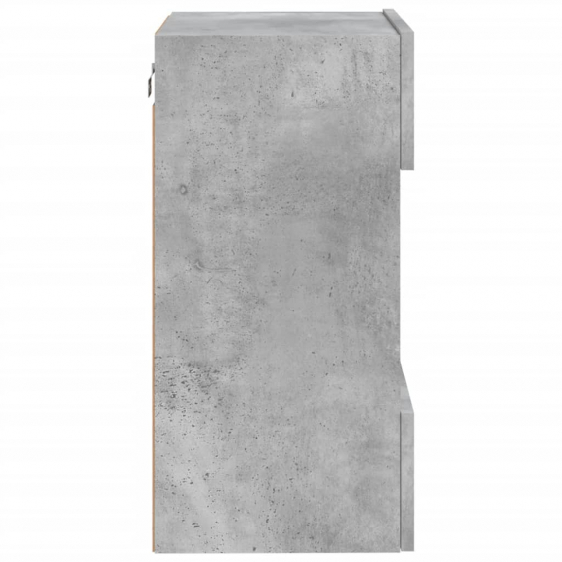 TV-Wandschränke mit LED-Leuchten 2 Stk. Betongrau 40x30x60,5 cm