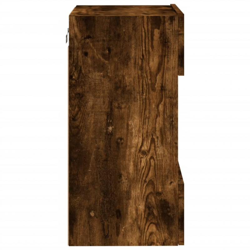 TV-Wandschränke mit LED-Leuchten 2 Stk. Räuchereiche