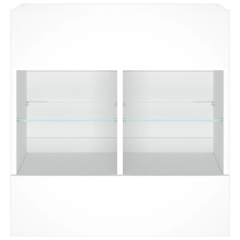 TV-Wandschrank mit LED-Leuchten Weiß 58,5x30x60,5 cm