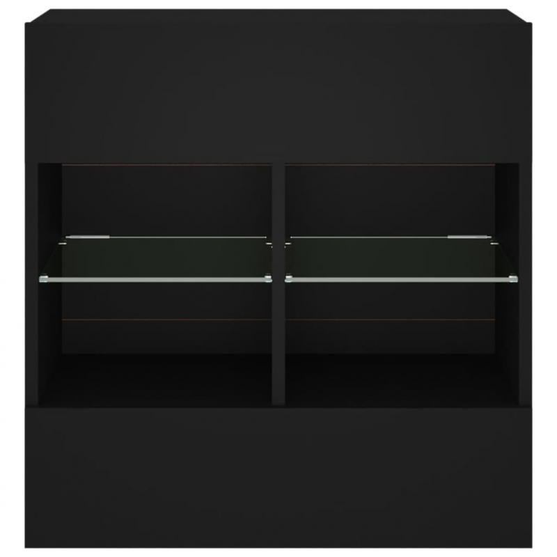 TV-Wandschrank mit LED-Leuchten Schwarz 58,5x30x60,5 cm