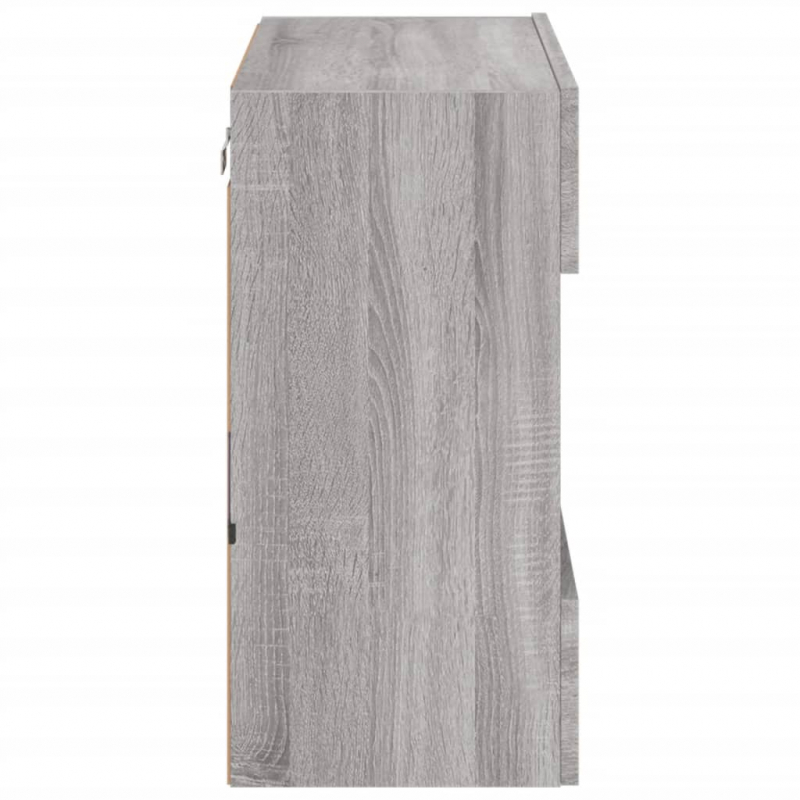 TV-Wandschrank mit LED-Leuchten Grau Sonoma 58,5x30x60,5 cm