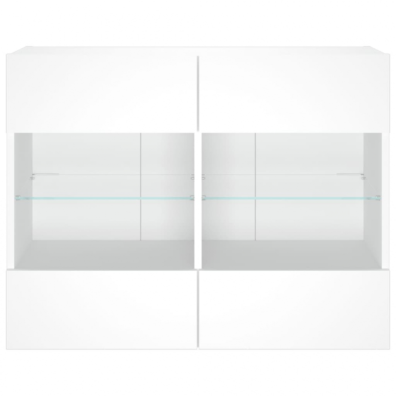 TV-Wandschrank mit LED-Leuchten Weiß 78,5x30x60,5 cm