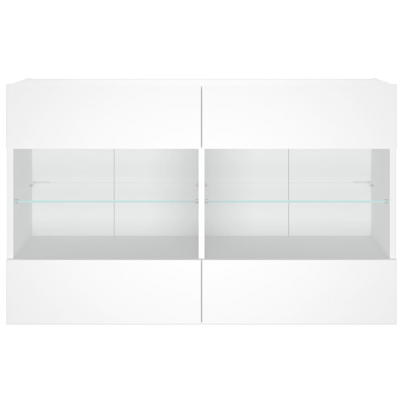 TV-Wandschrank mit LED-Leuchten Weiß 98,5x30x60,5 cm