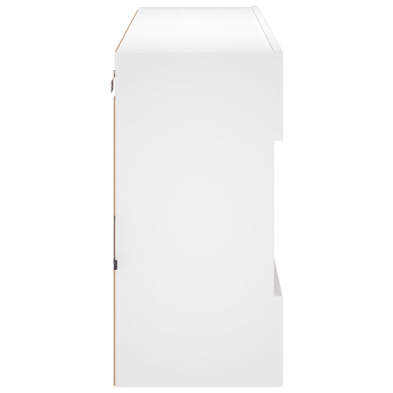 TV-Wandschrank mit LED-Leuchten Weiß 98,5x30x60,5 cm