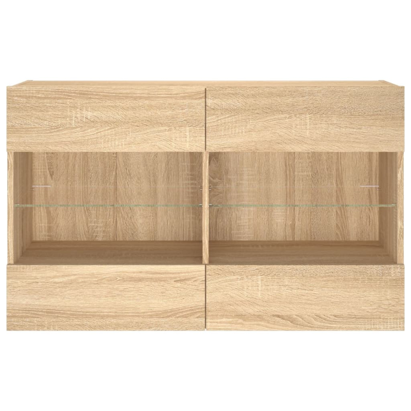 TV-Wandschrank mit LED-Leuchten Sonoma-Eiche 98,5x30x60,5 cm