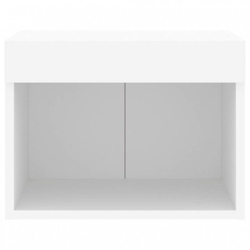 Wand-Nachttische mit LED-Leuchten 2 Stk. Weiß
