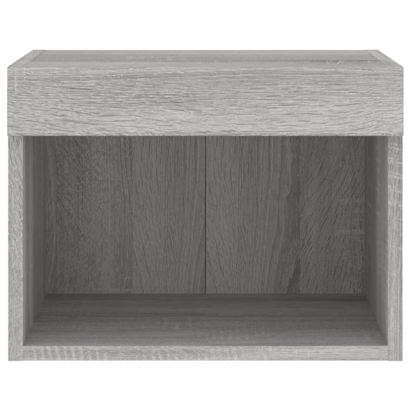 Wand-Nachttische mit LED-Leuchten 2 Stk. Grau Sonoma