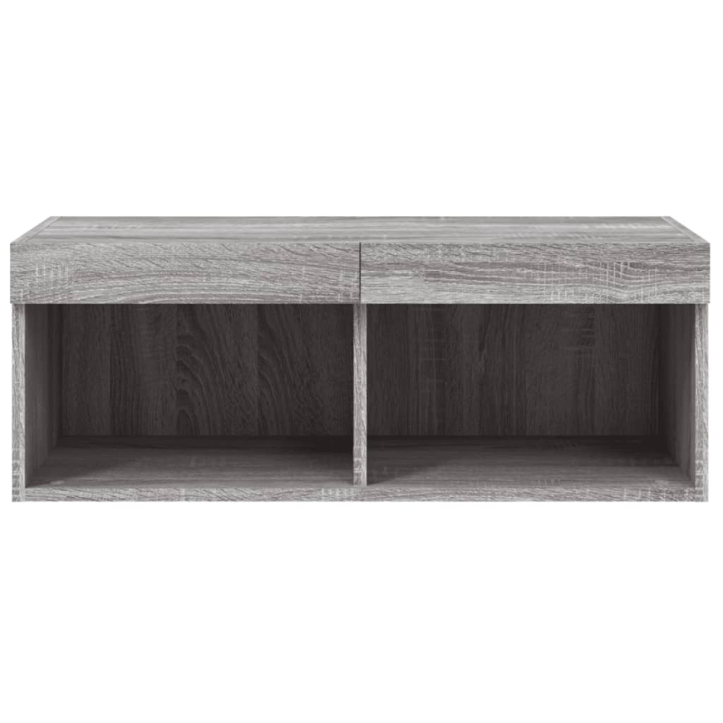 TV-Schrank mit LED-Leuchten Grau Sonoma 80x30x30 cm