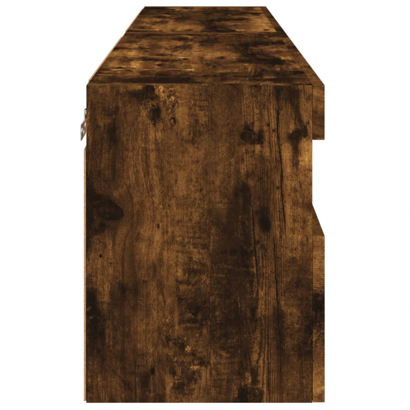 TV-Wandschränke mit LED-Leuchten 2 Stk. Räuchereiche 60x30x40cm