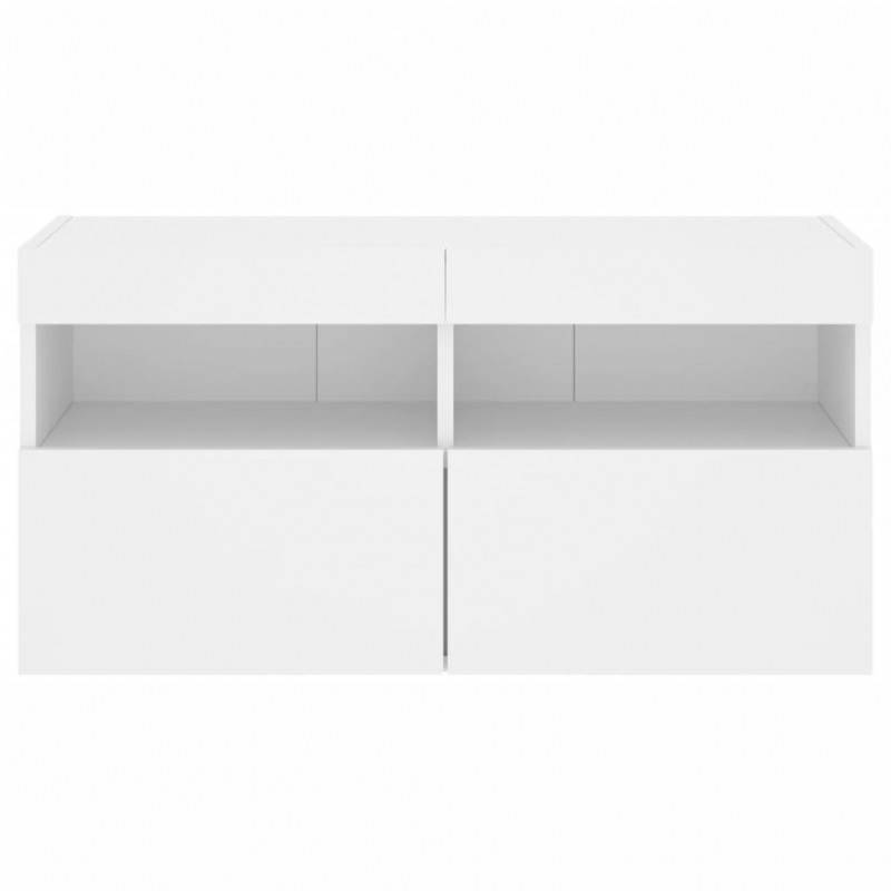 TV-Wandschrank mit LED-Leuchten Weiß 80x30x40 cm