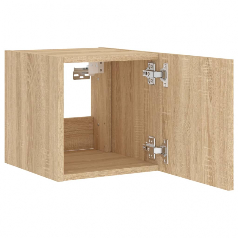 TV-Wandschrank mit LED-Leuchten Sonoma-Eiche 30,5x35x30 cm