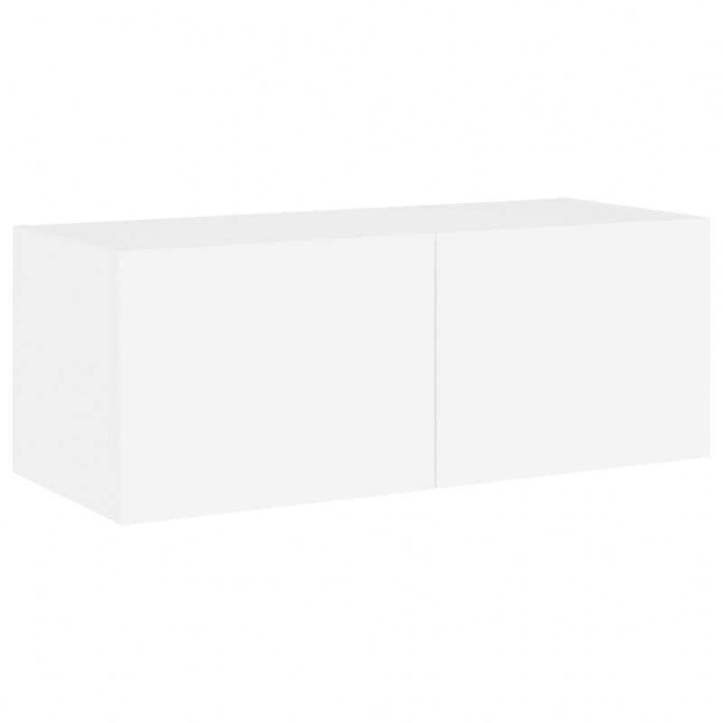 TV-Wandschrank mit LED-Leuchten Weiß 80x35x31 cm