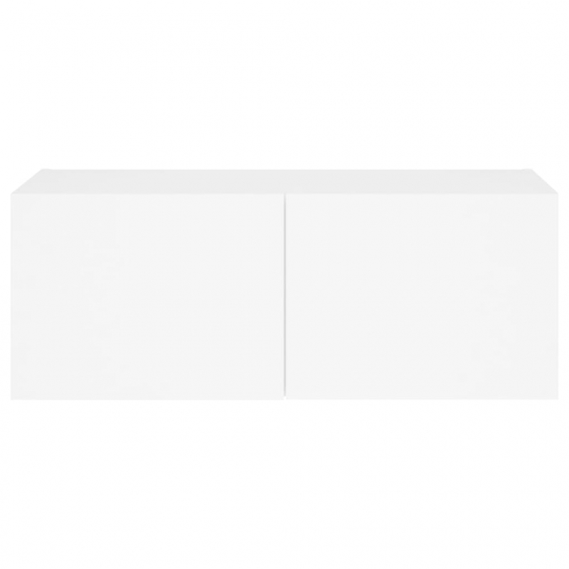 TV-Wandschrank mit LED-Leuchten Weiß 80x35x31 cm