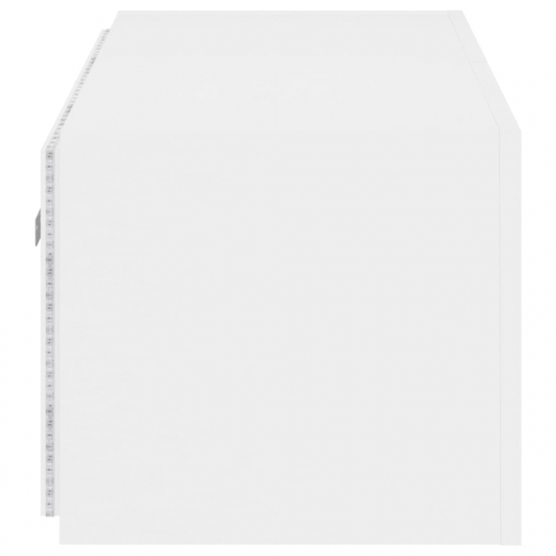 TV-Wandschrank mit LED-Leuchten Weiß 80x35x31 cm