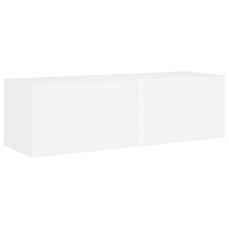 TV-Wandschrank mit LED-Leuchten Weiß 100x35x31 cm