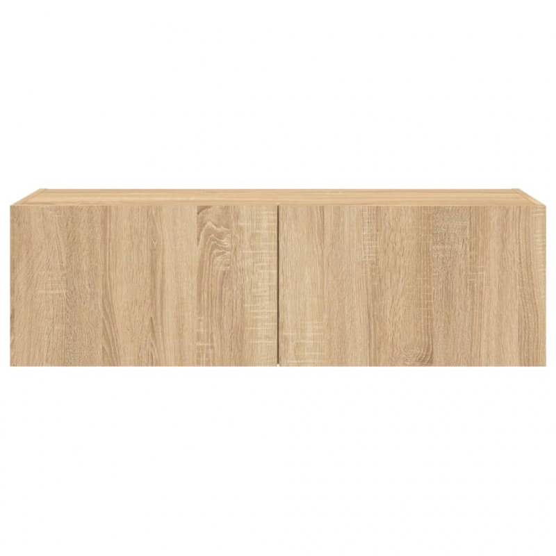 TV-Wandschrank mit LED-Leuchten Sonoma-Eiche 100x35x31 cm