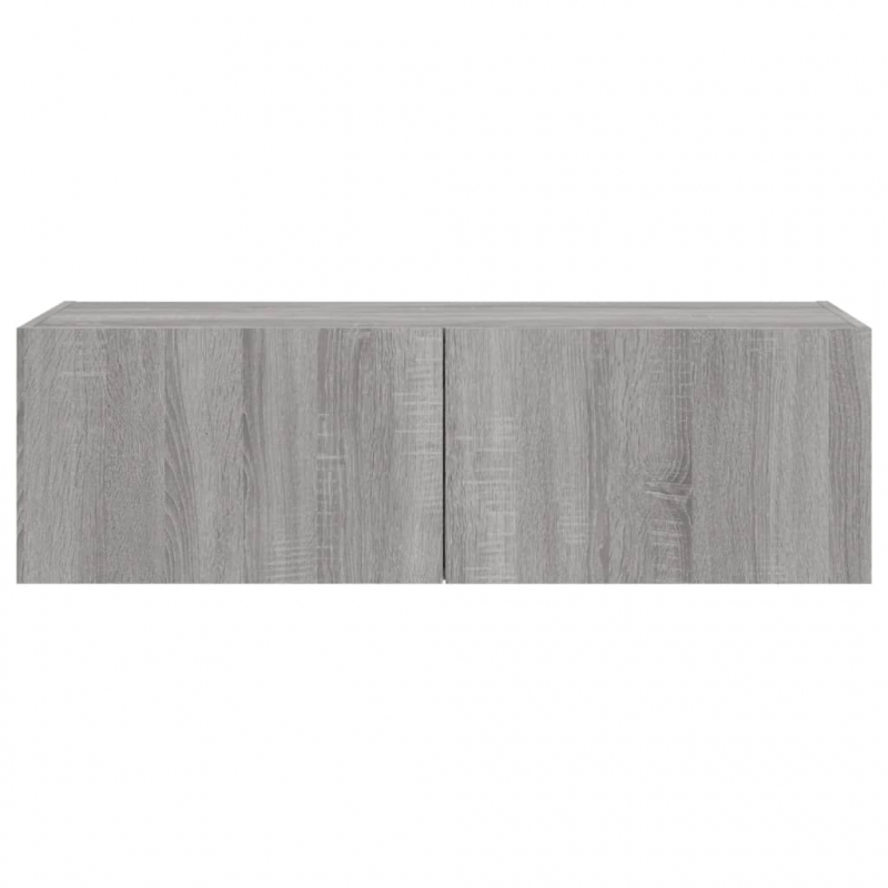 TV-Wandschrank mit LED-Leuchten Grau Sonoma 100x35x31 cm