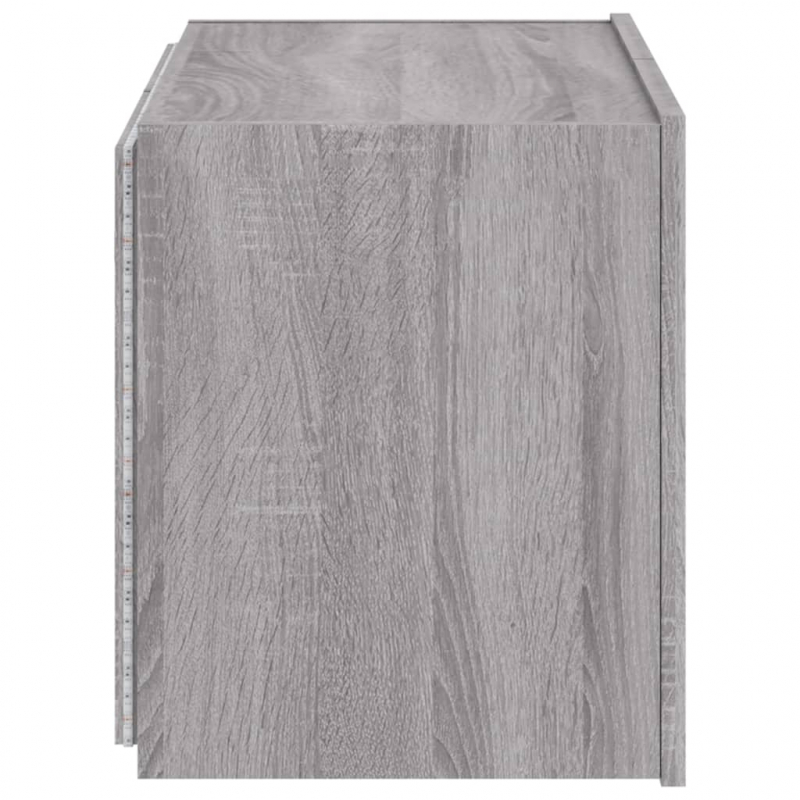 TV-Wandschrank mit LED-Leuchten Grau Sonoma 60x35x41 cm